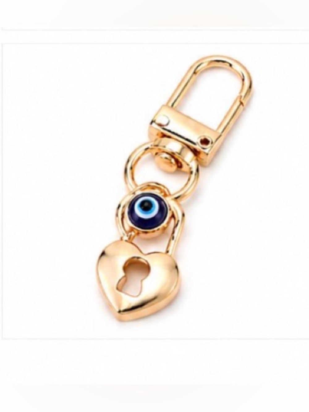 🌈 Mini Gold Tone Heart & Lightning Mini Keychain - Picture 2 of 3